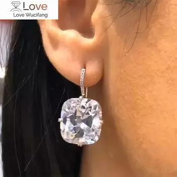 Модные роскошные элегантные женские серьги-подвески с крупным кубическим цирконием, украшения для вечеринок, эстетичные свадебные аксессуары для помолвки