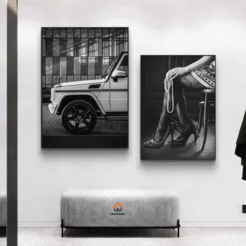Модные роскошные автомобильные сексуальные женские современные черно-белые декоративные картины, холст, настенные художественные фотографии, фотографии, домашний декор для гостиной 21x30cm No Framed