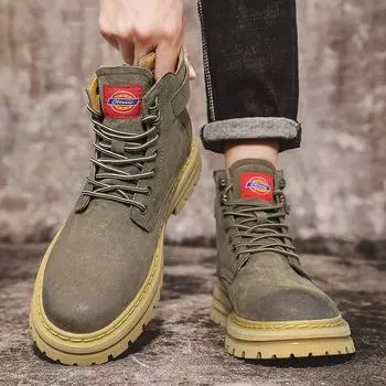 Модные роскошные брендовые мужские ботильоны на шнуровке, новое поступление 2024 года, повседневные высокие туфли для мужчин, универсальные удобные зимние ботинки для мужчин 39