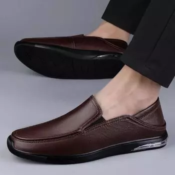 Модные роскошные брендовые мужские мокасины, модная обувь Boat Footwear, мужские брендовые кожаные мокасины, удобная повседневная обувь для вождения, туфли на плоской подошве, для отдыха и прогулок 37 чёрный