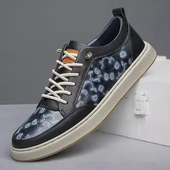 Модные роскошные брендовые мужские удобные туфли для вождения, новые мужские туфли, легкие мужские кожаные модные туфли, классические напечатанные мужские повседневные туфли 37 бежевый