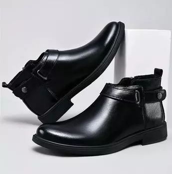 Модные роскошные брендовые натуральная воловья кожа уличные ботинки пустыни модные классические повседневные ботильоны нескользящие зимние короткие плюшевые ботинки 38