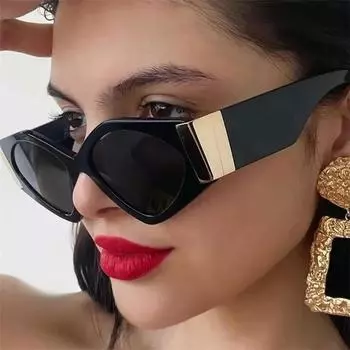 Модные роскошные большие солнцезащитные очки «кошачий глаз» для женщин, ретро-очки с очаровательными солнцезащитными очками, трендовые оттенки, неполяризованные очки
