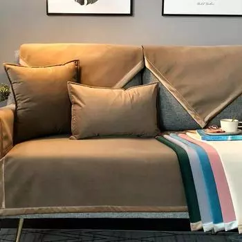 Модные роскошные цвета, плюшевое полотенце для дивана, широкие противоскользящие чехлы для дивана, мебель для гостиной, чехол для дивана, полотенце на спинку 70x70cm 1pcs