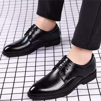 Модные роскошные деловые оксфордские кожаные туфли мужские на шнуровке кожаные формальные туфли мужские офисные свадебные туфли на плоской подошве мужские черные офисные туфли мужские 38 чёрный