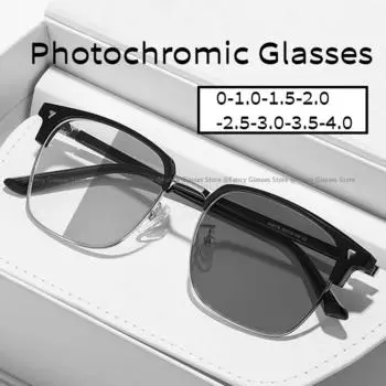 Модные роскошные фотохромные очки с дизайном в форме сердца для мужчин, новые модные сверхлегкие очки для близорукости для женщин, солнцезащитные очки Suqare Outdoor Anti-UV 0