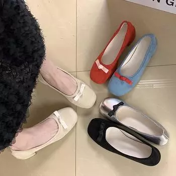 Модные роскошные кожаные туфли-лодочки с бантом, женские туфли Мэри Джейн, повседневные туфли на мягкой подошве, модные легкие туфли на низком каблуке для женщин 35