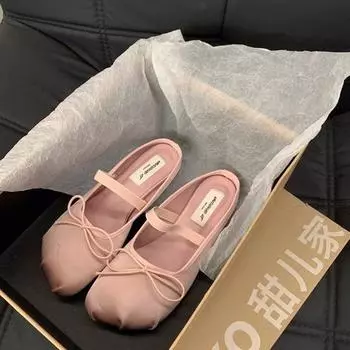 Модные Роскошные кружевные балетки с завязками на ногах из атласа и шелка, женские балетки с квадратным носком и бантом, женские свадебные туфли с цветочным узором 35 розовый