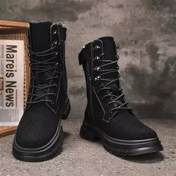 Модные роскошные мужские ботинки из натуральной кожи, зимние теплые рабочие ботинки для улицы, высококачественные ботильоны для мужчин, повседневные ботинки с высоким берцем 39