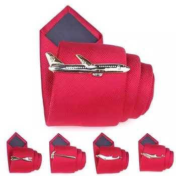 Модные роскошные мужские цветные зажимы для галстука из сплава металла золотого цвета, застежка, запонки, зажимы для парохода, зажим для самолета в виде дельфина, ювелирная булавка для свадебной вечеринки