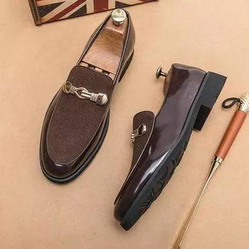 Модные роскошные мужские мокасины с мягкой подошвой, удобная повседневная обувь, мужские свадебные туфли из натуральной кожи с острым носком, бесплатная доставка 39 чёрный