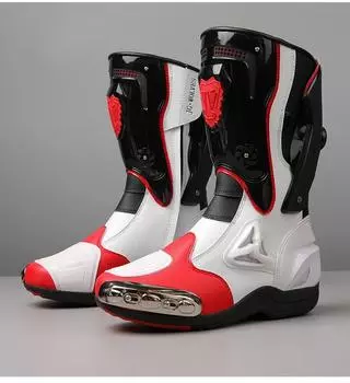 Модные роскошные мужские мотоциклетные ботинки, обувь для езды на мотоцикле, утолщенный верх из нановолокна, резиновая противоскользящая подошва, дышащая сетка 47 красный