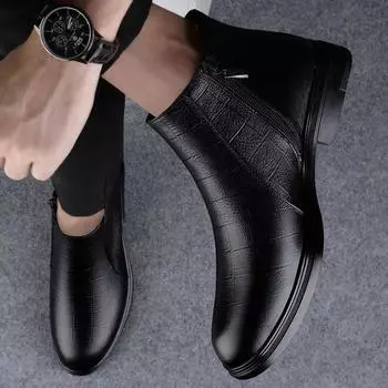 Модные роскошные мужские туфли из натуральной кожи, повседневная деловая обувь для джентльменов, модные ботильоны, нескользящая официальная обувь 37