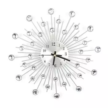 Модные роскошные настенные часы из металла с бриллиантами для гостиной и спальни белый