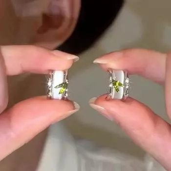 Модные роскошные нишевые серьги с опалом и бамбуком, геометрические серьги-джокеры, женские