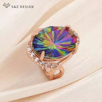 Модные роскошные овальные регулируемые кольца в форме яйца для женщин, свадебная вечеринка, элегантные ювелирные изделия с кубическим цирконием, модный подарок