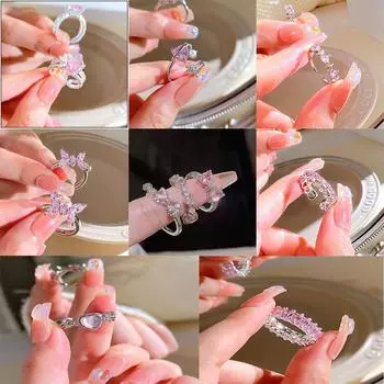 Модные роскошные розовые обручальные кольца с кубическим цирконием в форме багета для женщин, хрустальные кольца маркиза, свадебные украшения для вечеринки, подарок