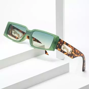 Модные роскошные солнцезащитные очки, женские брендовые дизайнерские прямоугольные солнцезащитные очки, мужские классические леопардовые очки, очки Uv400, очки для вождения