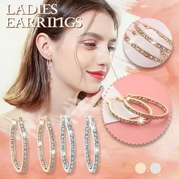 Модные роскошные ювелирные изделия со стразами и бриллиантами, серьги-гвоздики для хряща, зажим для ушей, зажим для ушей, подарок One Size золотой