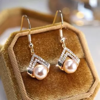 Модные роскошные ювелирные изделия золотого цвета, треугольные висячие серьги для женщин, серьги для свадебной вечеринки, подарки золотой