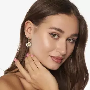 Модные, роскошные, высококачественные серьги «Древо жизни» с круглыми бриллиантами и серьги в стиле ретро One Size серебряный