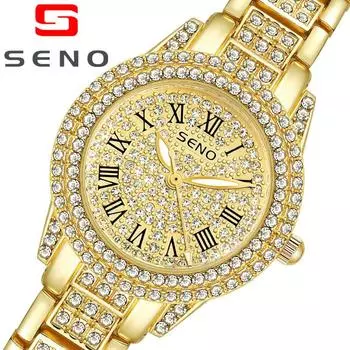 Модные роскошные женские кварцевые часы со стальным ремешком, водонепроницаемые светящиеся женские часы