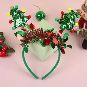 Модные Рождественские Девочки Детские Повязки на Голову Косплей Мультяшный Лось Снежинка Елка Повязка для Волос Подарки для Рождественской Вечеринки Аксессуары для Волос