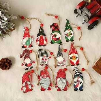 Модные рождественские гномы, домашний декор, рождественские елочные украшения, деревянные подарочные подвески Navidad