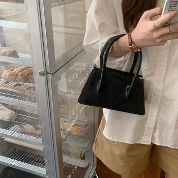 Модные розовые маленькие квадратные женские сумки-клатчи, новые простые женские сумки-мессенджеры, однотонные женские сумки через плечо чёрный