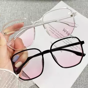 Модные розовые очки с градиентом синего света для близорукости, женские винтажные очки для близорукости, женские готовые оптические очки с диоптриями -1.0