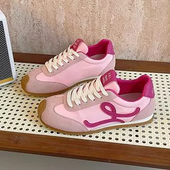 Модные розовые женские дизайнерские туфли легкие женские туфли на шнуровке из вулканизированной кожи низкие повседневные кроссовки женские zapatillas de mujer 35