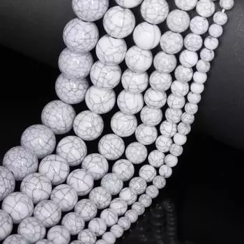 Модные ручные работы с имитацией бирюзы 6-16 мм для изготовления ювелирных изделий, аксессуары для браслетов, 50-5 шт., свободные бусины-разделители, аксессуары для бисера, сделай сам 6mm 50Pcs белый