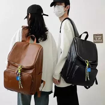 Модные рюкзаки унисекс большой вместимости осень-зима новые корейские однотонные школьные сумки из искусственной кожи для путешествий и спорта на открытом воздухе