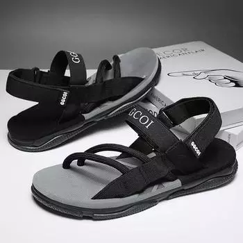 Модные сандалии для дома и улицы Мужские тапочки Мягкие и удобные Нескользящие Туфли для мужчин Вентиляция Износостойкие Мода Новые 38 черный серый