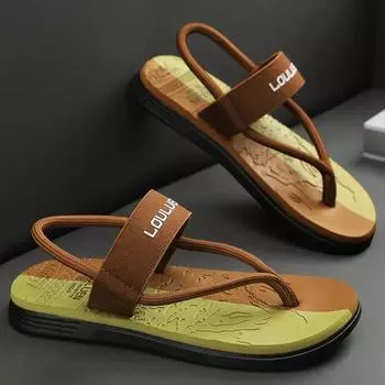 Модные сандалии для мужчин, шлепанцы, новые летние мужские сандалии, двойного назначения, обувь для отдыха на открытом воздухе, пляжная обувь, мужские тапочки, открытая мужская обувь 39