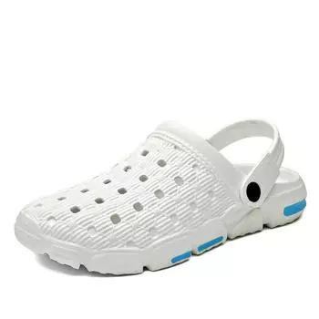 Модные сандалии, мужские летние удобные прогулочные пляжные туфли, мужские уличные тапочки, сандалии 40 белый