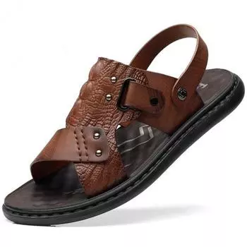 Модные сандалии мужские суперволоконные пляжные туфли мужские трендовые летние новые стильные сандалии и тапочки сандалии двойного назначения удобные повседневные 38