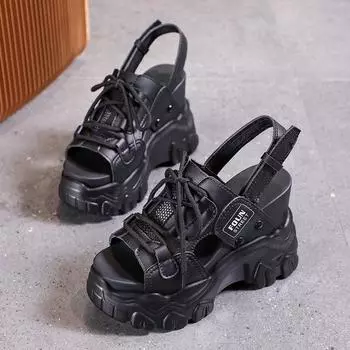 Модные сандалии на высоком каблуке, летние женские сандалии на танкетке, обувь на массивной платформе, женская обувь Sandalias Mujer, дышащая обувь 39 белый