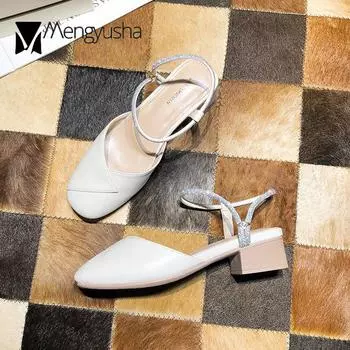 Модные сандалии с квадратным носком на деревянном каблуке, современные женские летние туфли для бабушек, женские сандалии с закрытым носком, сандалии с кристаллами и ремешком, сандалии-слайды mujer 5 бежевый