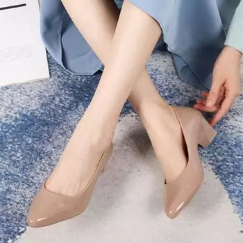 Модные сандалии с острым носком и толстым каблуком - женская летняя повседневная нескользящая верхняя одежда 36 чёрный