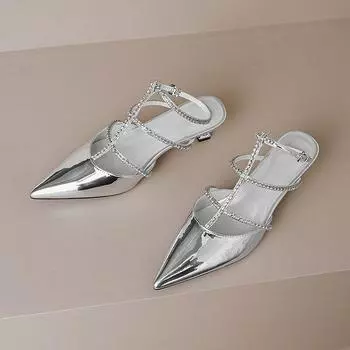 Модные сандалии, женские офисные туфли на тонком среднем каблуке, женские летние сандалии с острым носком и пряжкой на ремешке, большие размеры, Zapatos 35 чёрный