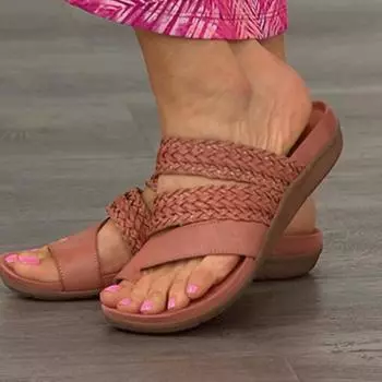модные сандалии женские ретро летние туфли для женщин легкие тапочки плоские пляжные туфли женские летние сандалии 2024 шлепанцы женские 35