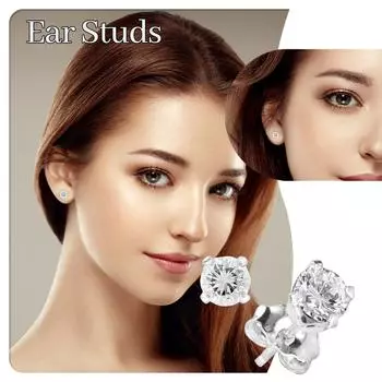 Модные серьги 4 мм Классические серьги-гвоздики из стерлингового серебра, гипоаллергенные серьги