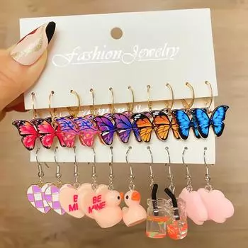 Модные серьги, элегантный комплект серег с кисточками, 2022, женские модные серьги, темпераментная брошь, серьги, богемный женский комплект серег синий