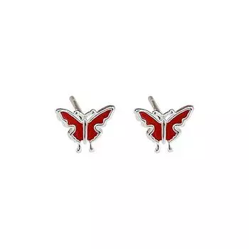 Модные серьги-бабочки для женщин с чувством дизайна. Летние новые красные белые серьги.