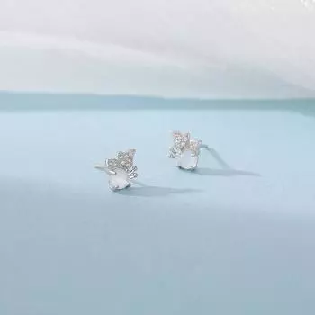 Модные серьги-бабочки из белого халцедона для женщин с высококлассным дизайном и подарками для подруги