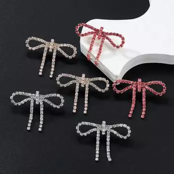 Модные серьги-бантики с бриллиантами в форме когтя - элегантные свадебные и банкетные аксессуары для женщин золотой/белый