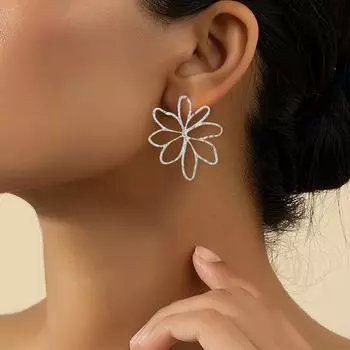 Модные серьги-цветы для женщин золотой