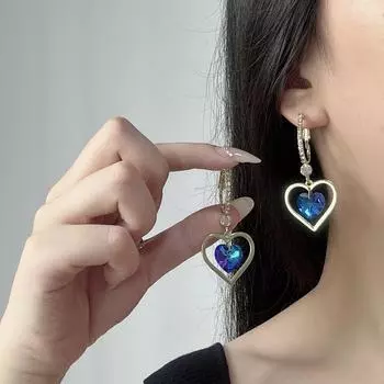 Модные серьги для женщин Дамы синий