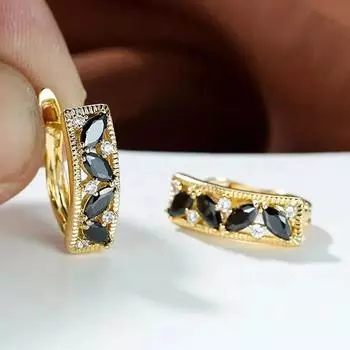 Модные серьги для женщин, персонализированные преувеличенные инкрустированные пряжки из циркония с конским глазом, дизайнерские серьги